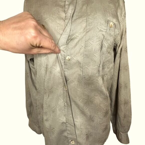 Pale Green Jhane Barnes Grandad or band Collar long sleeve shirt Size Small - Picture 5 of 11